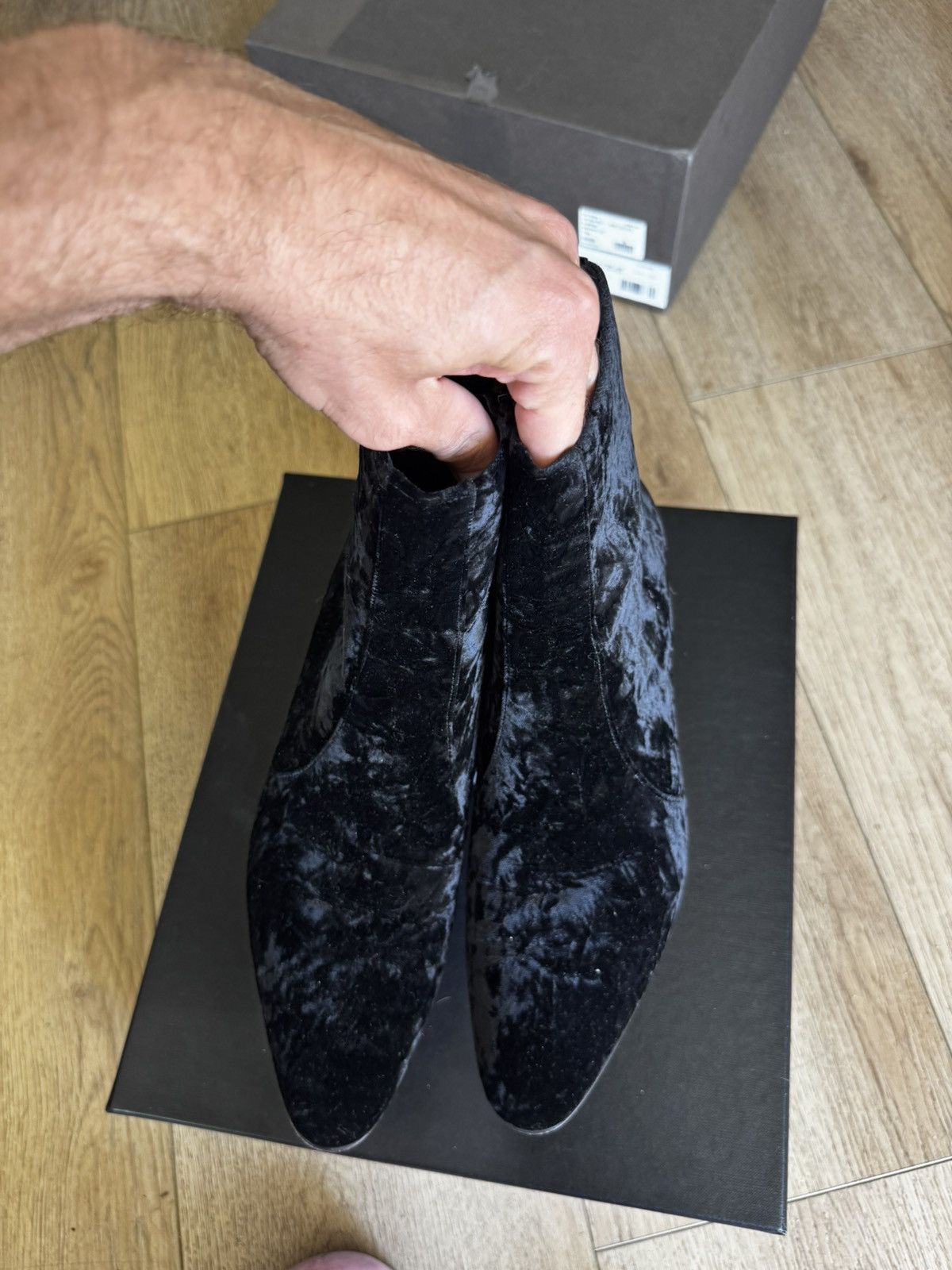 Saint Laurent Paris Vasssili 60 Velour Boots Size US 7 / EU 40 - 4 Thumbnail