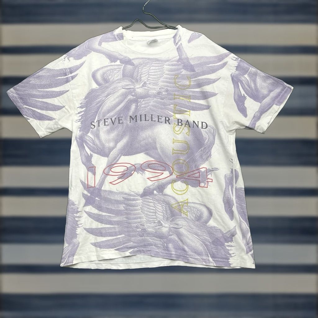 Hanes VINTAGE Steve Miller Band Shirt Hanes Beefy-T Men XL White 90s Band T-Shirt Short Sleeve Crew Neck Mens Size US XL / EU 56 / 4 - 1 Thumbnail
