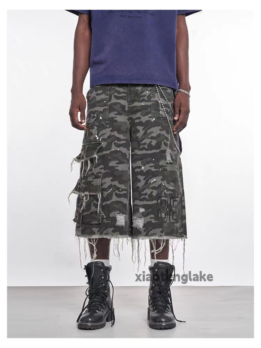 Designer Utility skate hiphop loose baggy hiphop cargo shorts Size US 30 / EU 46 - 5 Thumbnail