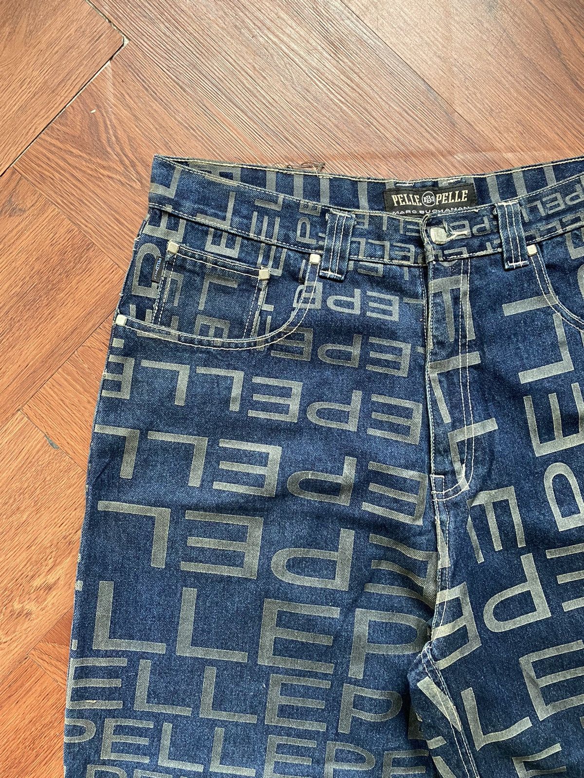 If Six Was Nine × Marc Buchanan × Pelle Pelle Pelle Pelle Baggy Fullprint Jeans Size US 38 / EU 54 - 5 Thumbnail