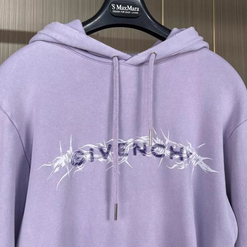 Givenchy Givenchy Givenchy Purple Cropped Hoodie Sweatshirt -2507 Size S / US 4 / IT 40 - 3 Thumbnail