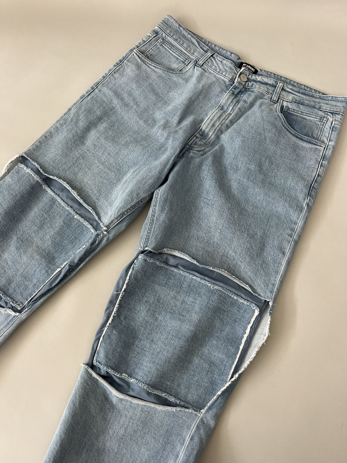 Raf Simons Raf Simons Blue Uneven Knee Patch Jeans Size US 32 / EU 48 - 9 Thumbnail