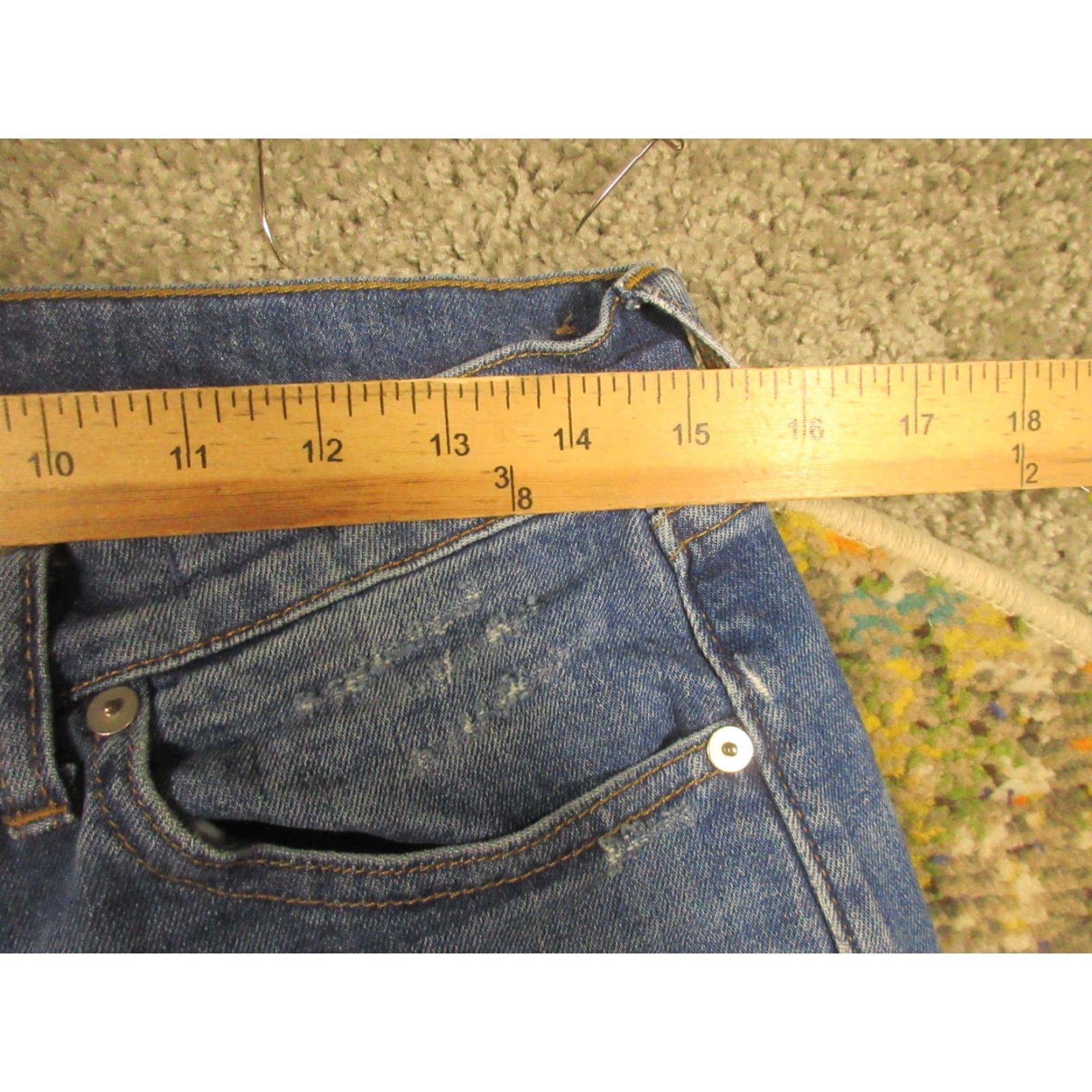Madewell Madewell Slim Boyfriend Jeans 30x31 Stretch Denim Low Rise Distressed Blue Denim Jeans Womens Size 30" / US 8 / IT 44 - 7 Thumbnail