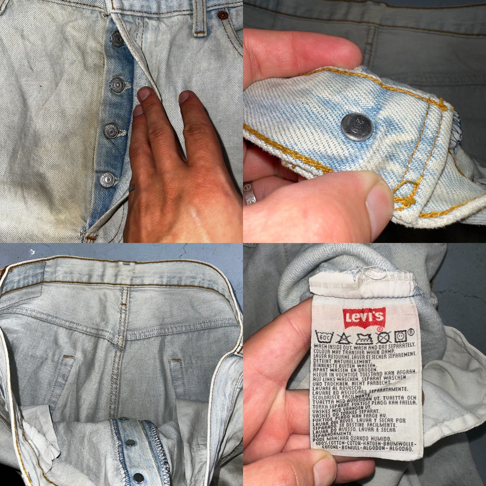 Levi's VINTAGE Levi's 501 Jeans Straight Mens Regular 38 Light Blue 90s UK 501 Series 5-Pocket Denim Size US 38 / EU 54 - 8 Thumbnail