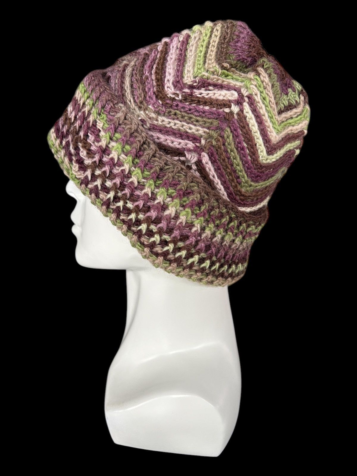 Japanese Brand × Vintage Crochet Knitted Handmade Beanie Hats Rare ☠️☠️ Size ONE SIZE - 1 Thumbnail