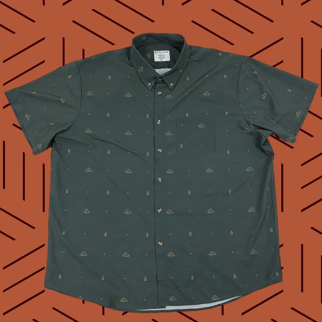 Vintage & And Collar x Fell Shirt Mens XL Athletic Performance Button-Up Shirt Outdoors Green XL Mens Outdoor Button-Up Size 46R - 1 Thumbnail