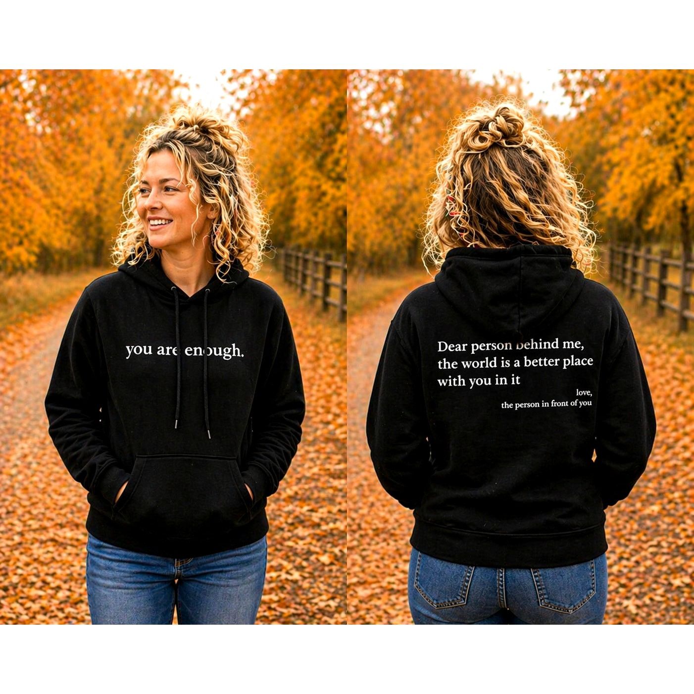 Other You Are Enough Sweatshirt Message on Back Black L (8/10) Size L / US 10 / IT 46 - 1 Thumbnail