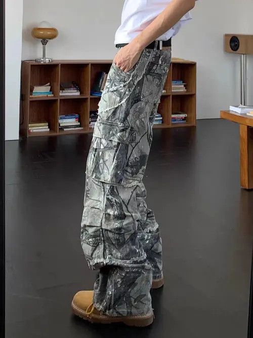 VIBE Street hip-hop vintage camo multi-pocket baggy jeans Size US 34 / EU 50 - 3 Thumbnail