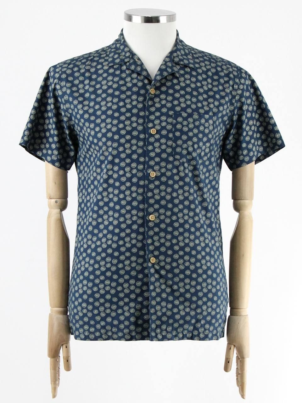 Common People COMMON PEOPLE Blue short-sleeved printed shirt Size US S / EU 44-46 / 1 - 1 Thumbnail