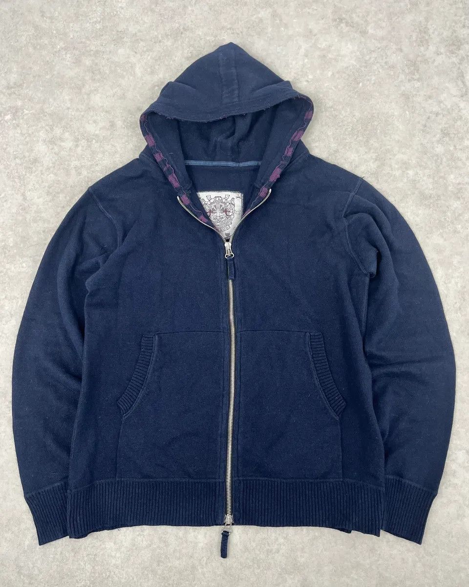 SS2013 Marithé + François Girbaud Navy Wool Zip-up Hoodie