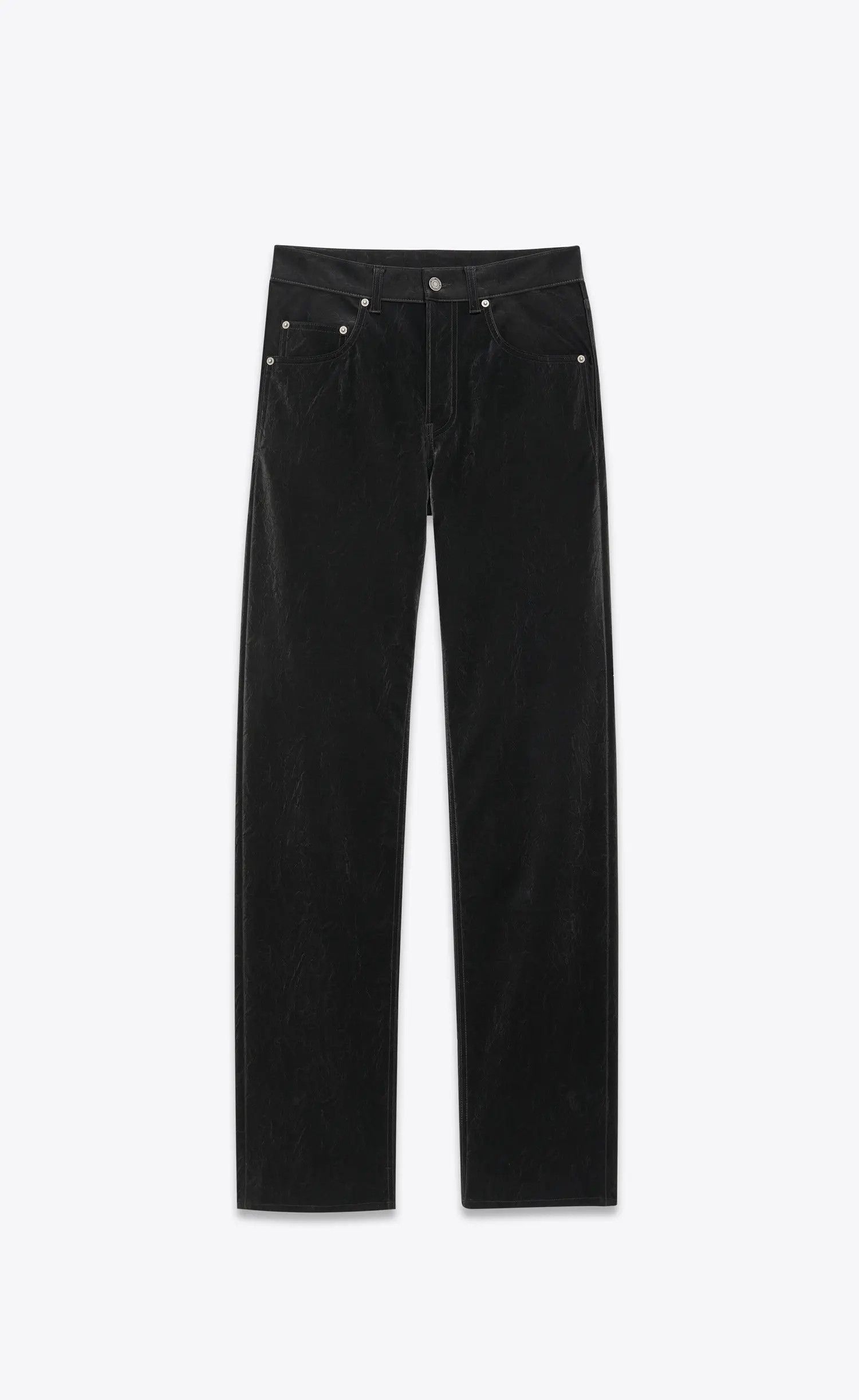 Saint Laurent Paris o1s1wg110225 760009 Long Extreme Baggy Jeans Crinkle Black Size 31" - 1 Thumbnail