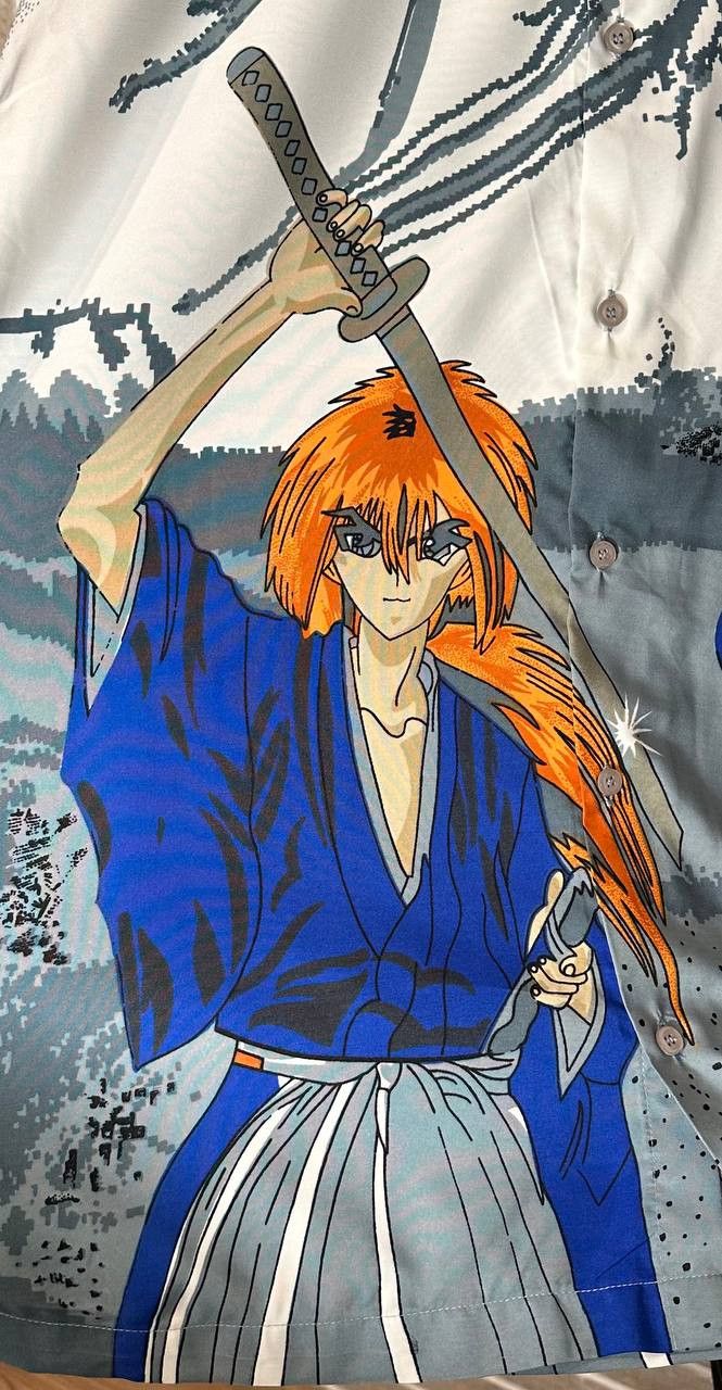 Anime × Japanese Brand × Vintage Vintage Rurouni Kenshin Shirt buttons up Samurai X Anime Size US XL / EU 56 / 4 - 2 Thumbnail