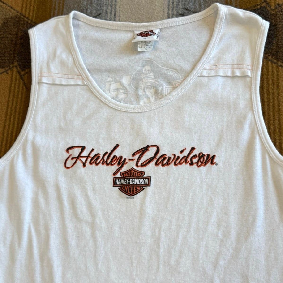 Harley Davidson VINTAGE Harley Davidson Tank Top Shirt Women 2XL White Sleeveless Biker Motorcycle 90s Y2K Grunge Streetwear Size XXL / US 16-18 / IT 52-54 - 4 Thumbnail