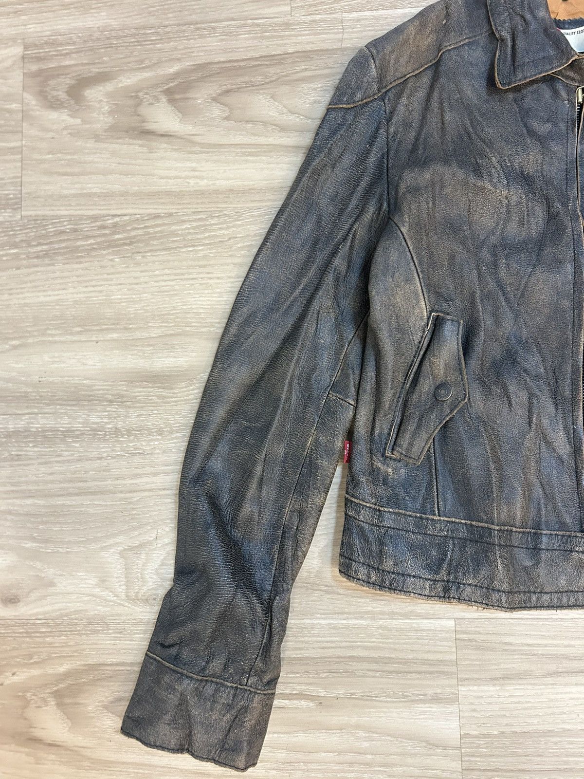 Levi's Levi’s Distressed Cowhide Leather Biker Jacket Vintage Style Size US L / EU 52-54 / 3 - 2 Thumbnail