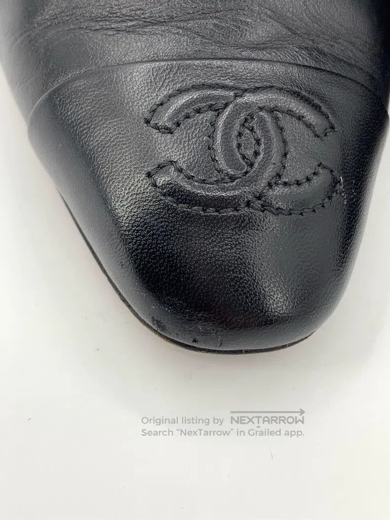 Chanel Chanel Double C black leather half-slip high heels Size US 6 / IT 36 - 9 Thumbnail