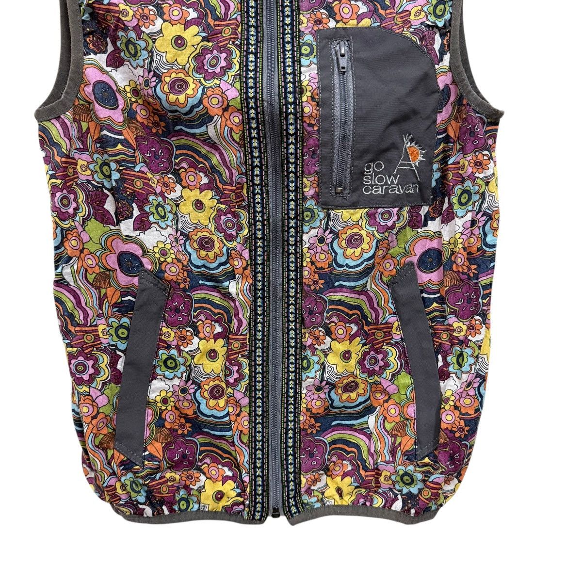 go slow caravan Go Slow Caravan Vest Retro Floral Psychedelic Style Size US S / EU 44-46 / 1 - 4 Thumbnail