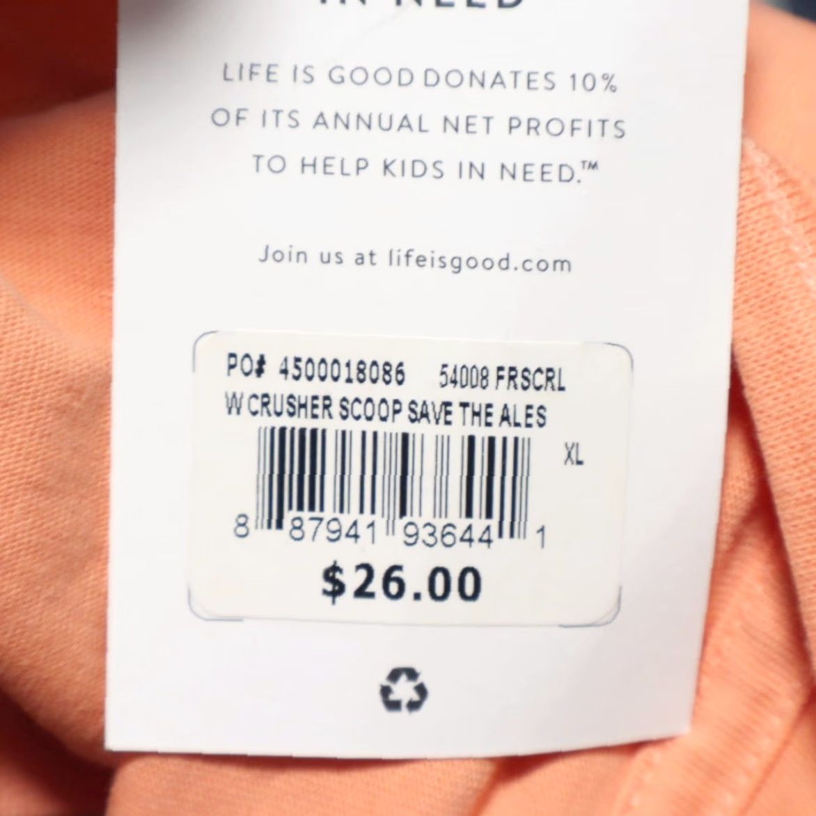 Life is Good Life is Good Save the Ales Whale Solid T-Shirt Peach Women's XL Shirt Women XL Peach Life is Good Save the Ales Whale T-Shirt Size XL / US 12-14 / IT 48-50 - 6 Thumbnail