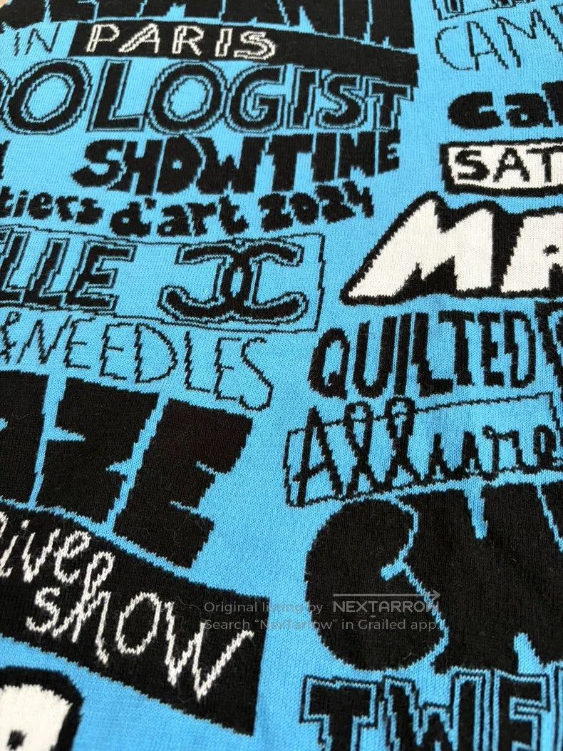 Chanel Chanel High-end handicraft workshop blue letter graffiti p Size S / US 4 / IT 40 - 3 Thumbnail