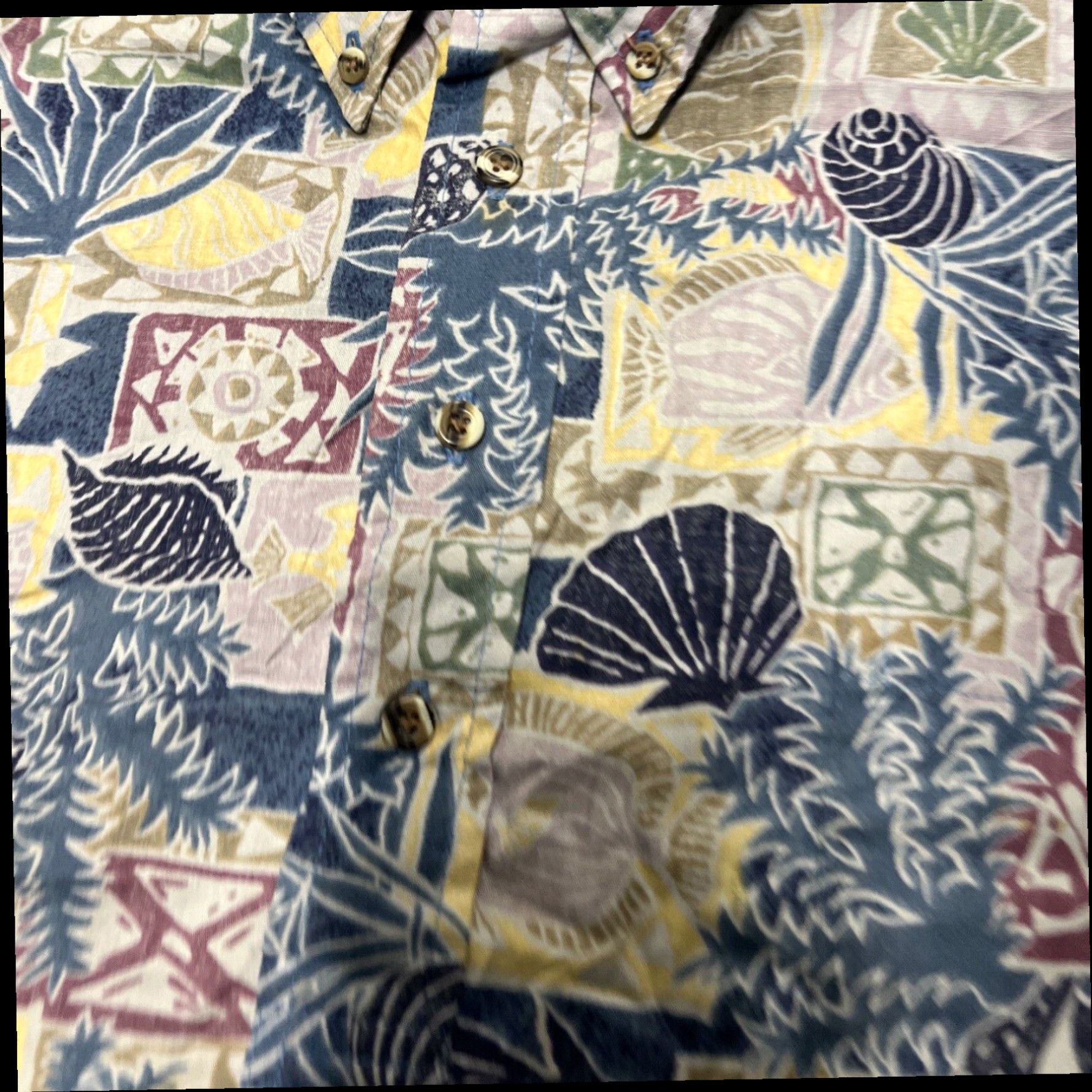 Hilo Hattie Hilo Hattie Hawaiian Shirt Mens L Short Sleeve 3 Button Up Polo Beach Summer Size US L / EU 52-54 / 3 - 3 Thumbnail