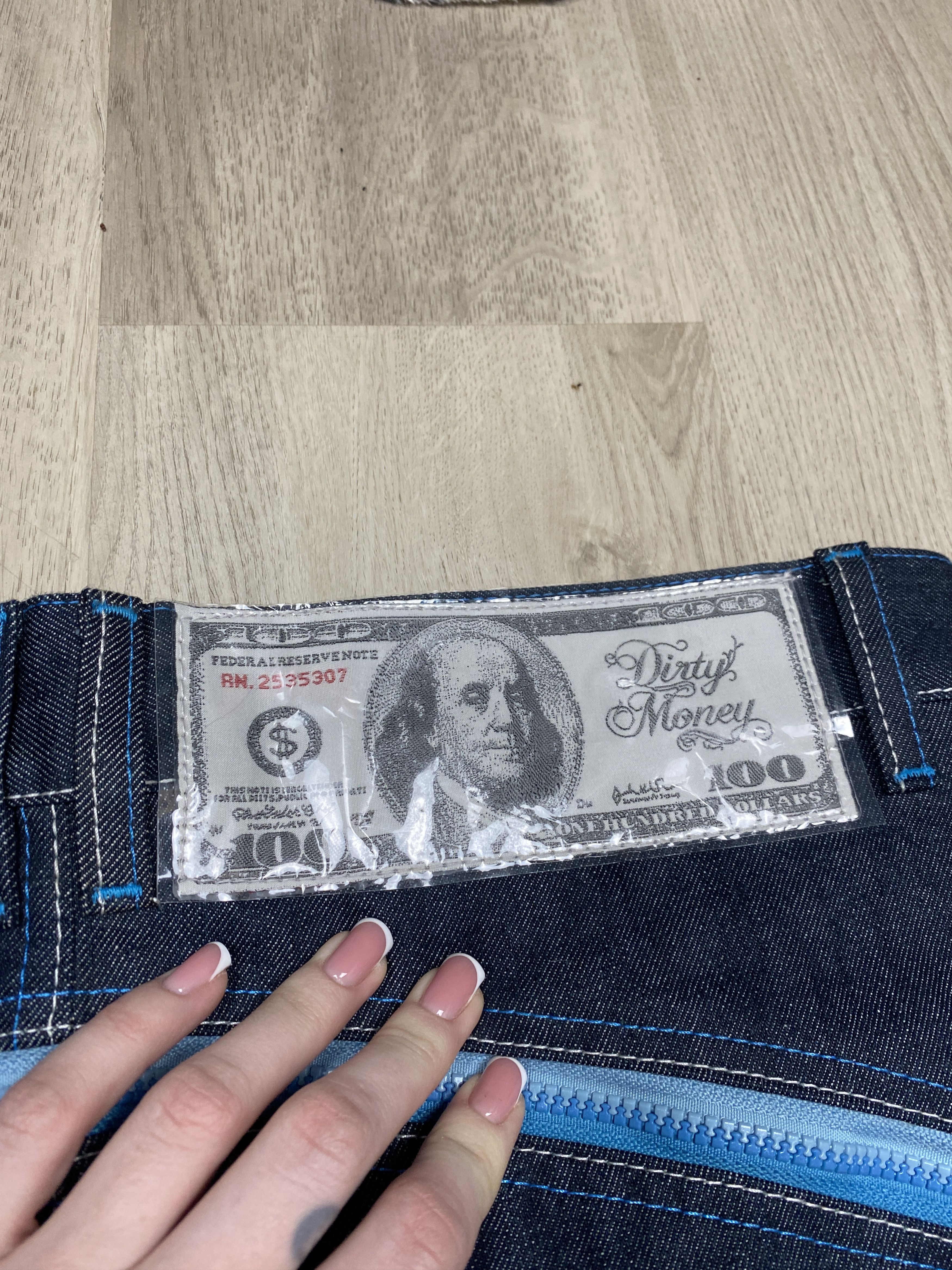 JNCO Dirty Money Vintage Mens Baggy Denim Pants Jeans Size US 34 / EU 50 - 4 Thumbnail