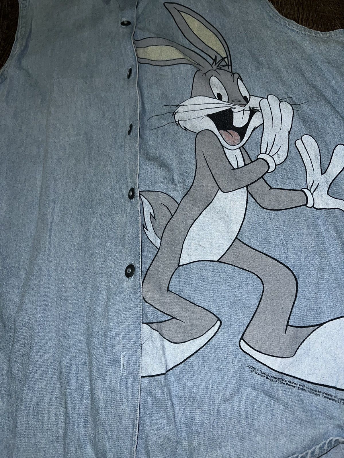 Vintage Vintage Looney Tunes Bugs Bunny Jerry Leigh Denim Vest Shirt Size M / US 6-8 / IT 42-44 - 4 Thumbnail