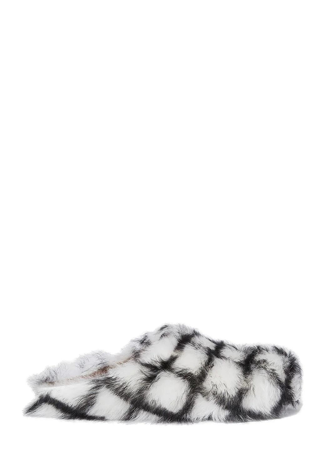 Marni o1w1db11024 Fussbett Sabot Hairy Mules in Black & White Size US 10 / EU 43 - 1 Thumbnail