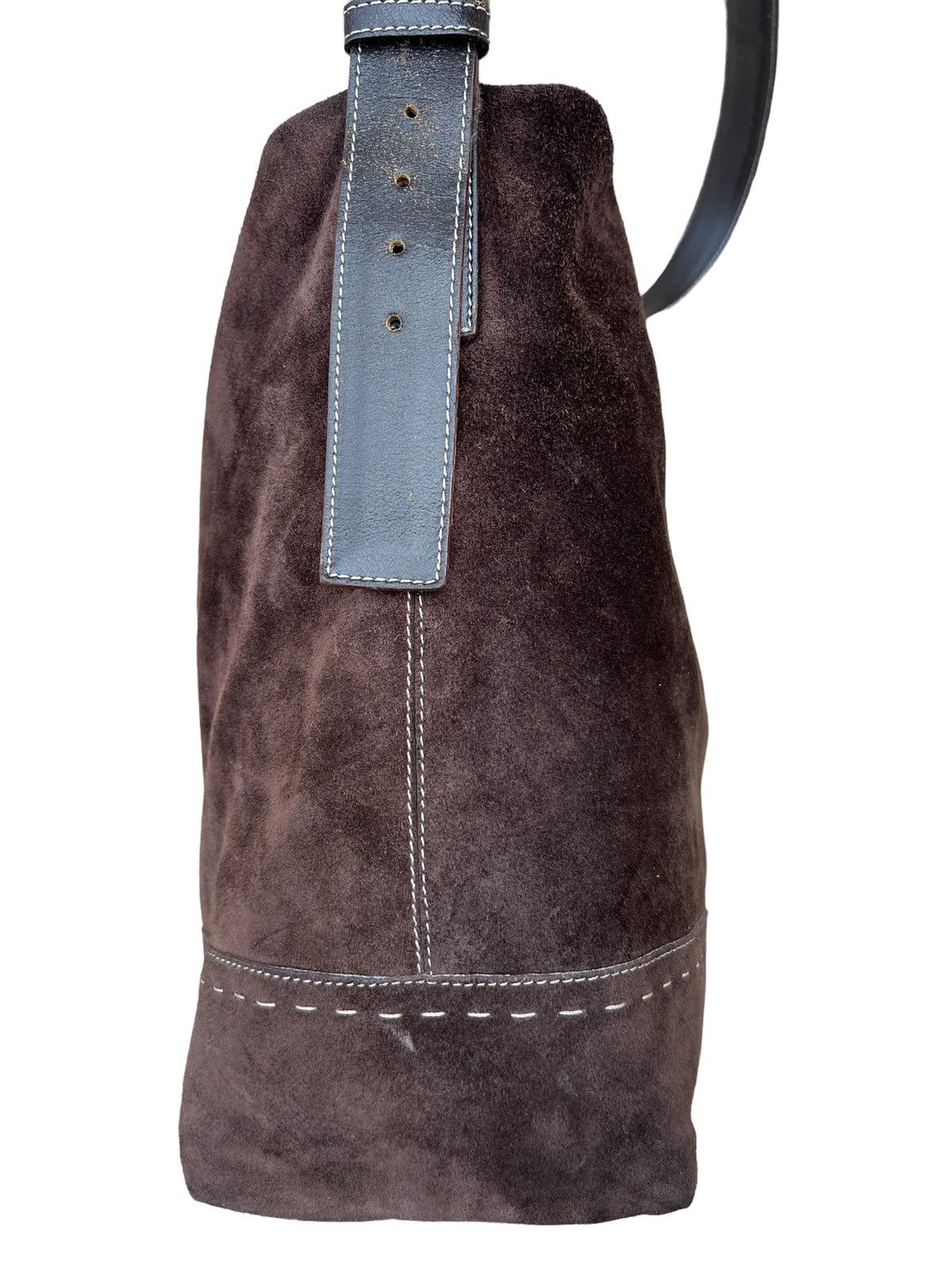 Leather × Vintage Vintage MaxMara Brown Suede Leather Large Shoulder Bag Size ONE SIZE - 5 Thumbnail