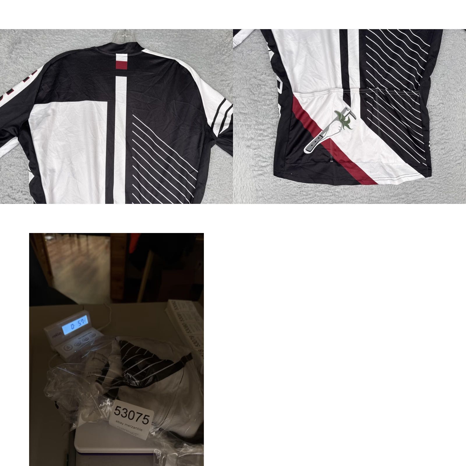 Jordan Brand Jordan Cycling Jersey Mens Medium Black White Full Zip Short Sleeve Salty Cycles Size US M / EU 48-50 / 2 - 9 Thumbnail
