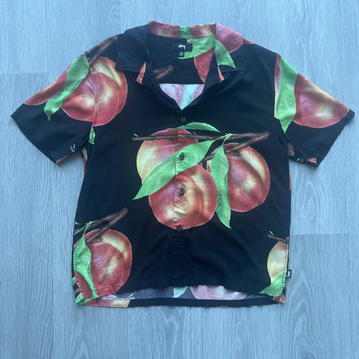 Stussy Stussy Peach Pattern Hawaiian Shirt Size US M / EU 48-50 / 2 - 1 Thumbnail