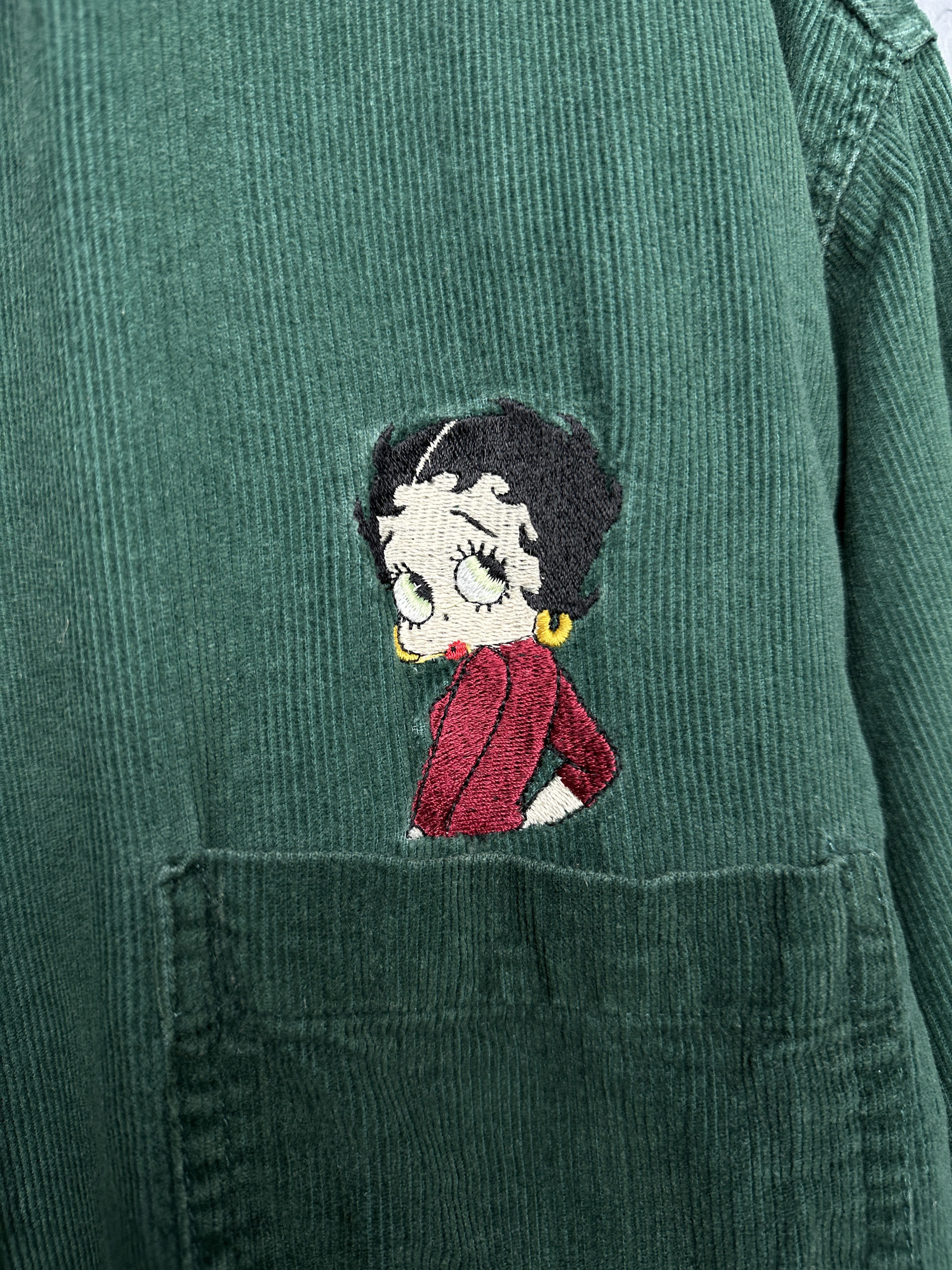 Vintage Betty Boop 2000 Vintage Womens Corduroy Flannel Shirt Size L / US 10 / IT 46 - 3 Thumbnail
