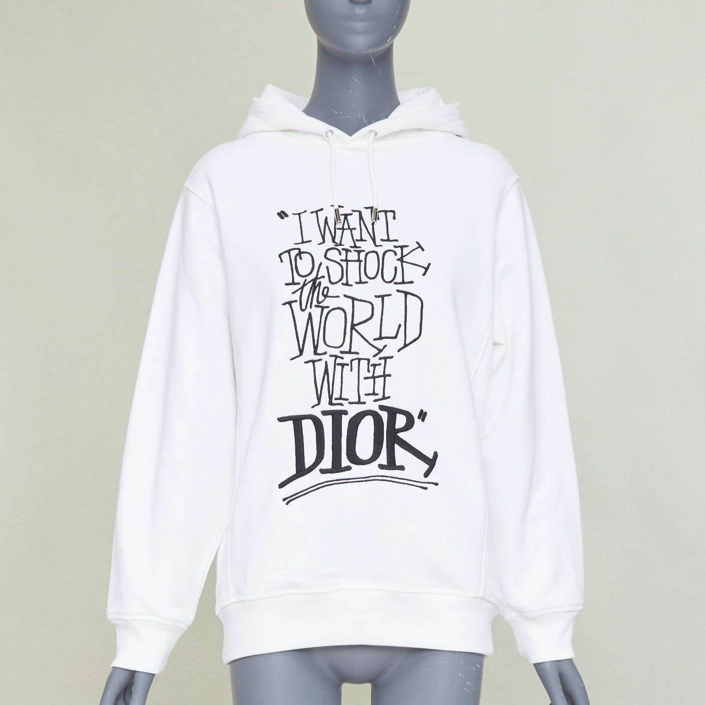 Dior DIOR HOMME Shawn Stussy 2020 Runway Shock The World logo embroidered hoodie XXS Size US XS / EU 42 / 0 - 1 Thumbnail