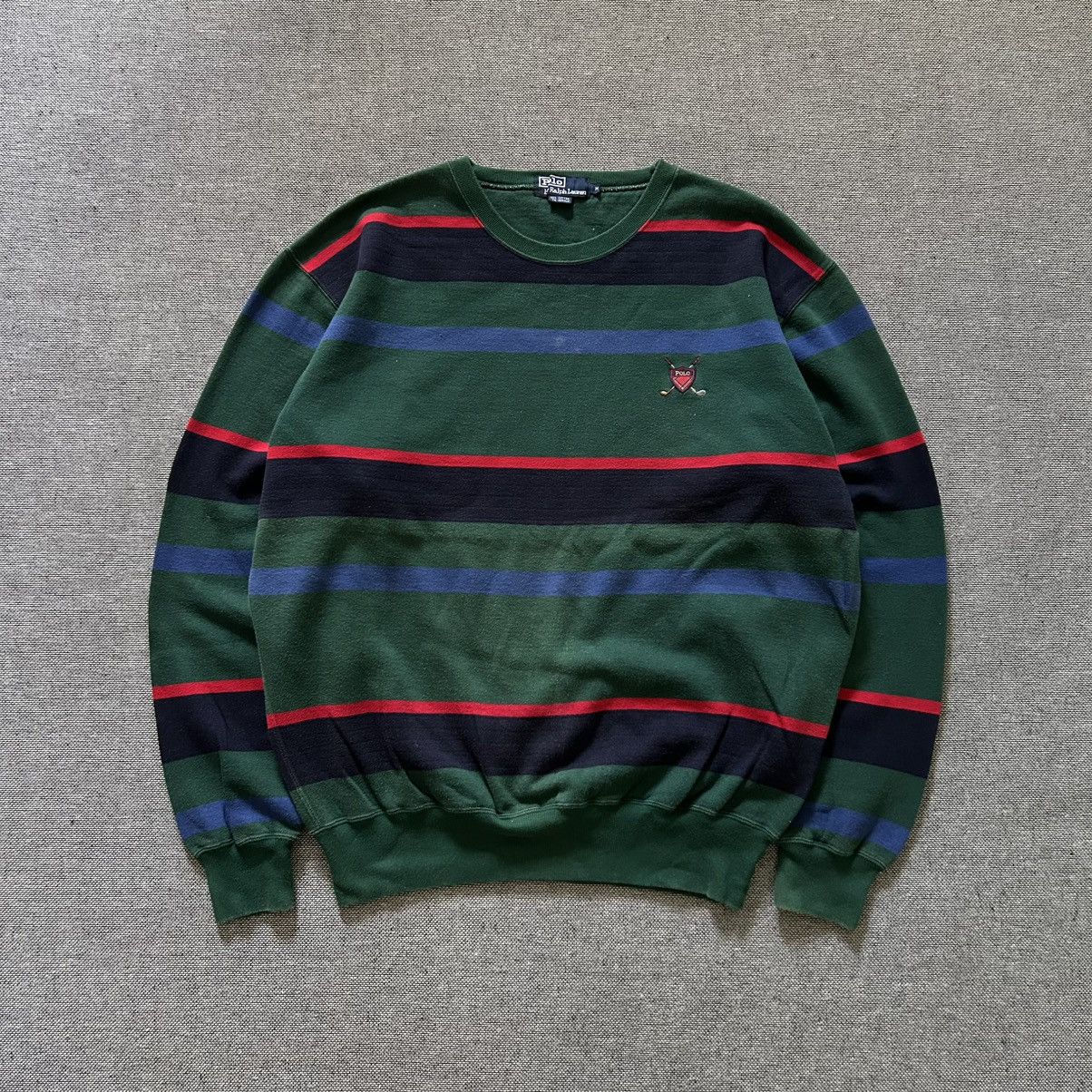 Polo Ralph Lauren POLO RALPH LAUREN Embroidery Logo Stripe Crewneck Sweatshirt Size US M / EU 48-50 / 2 - 1 Thumbnail