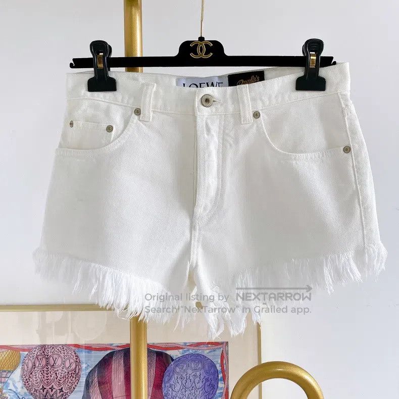 Loewe Loewe White denim shorts Size 25" / US 0 / IT 36 - 1 Thumbnail