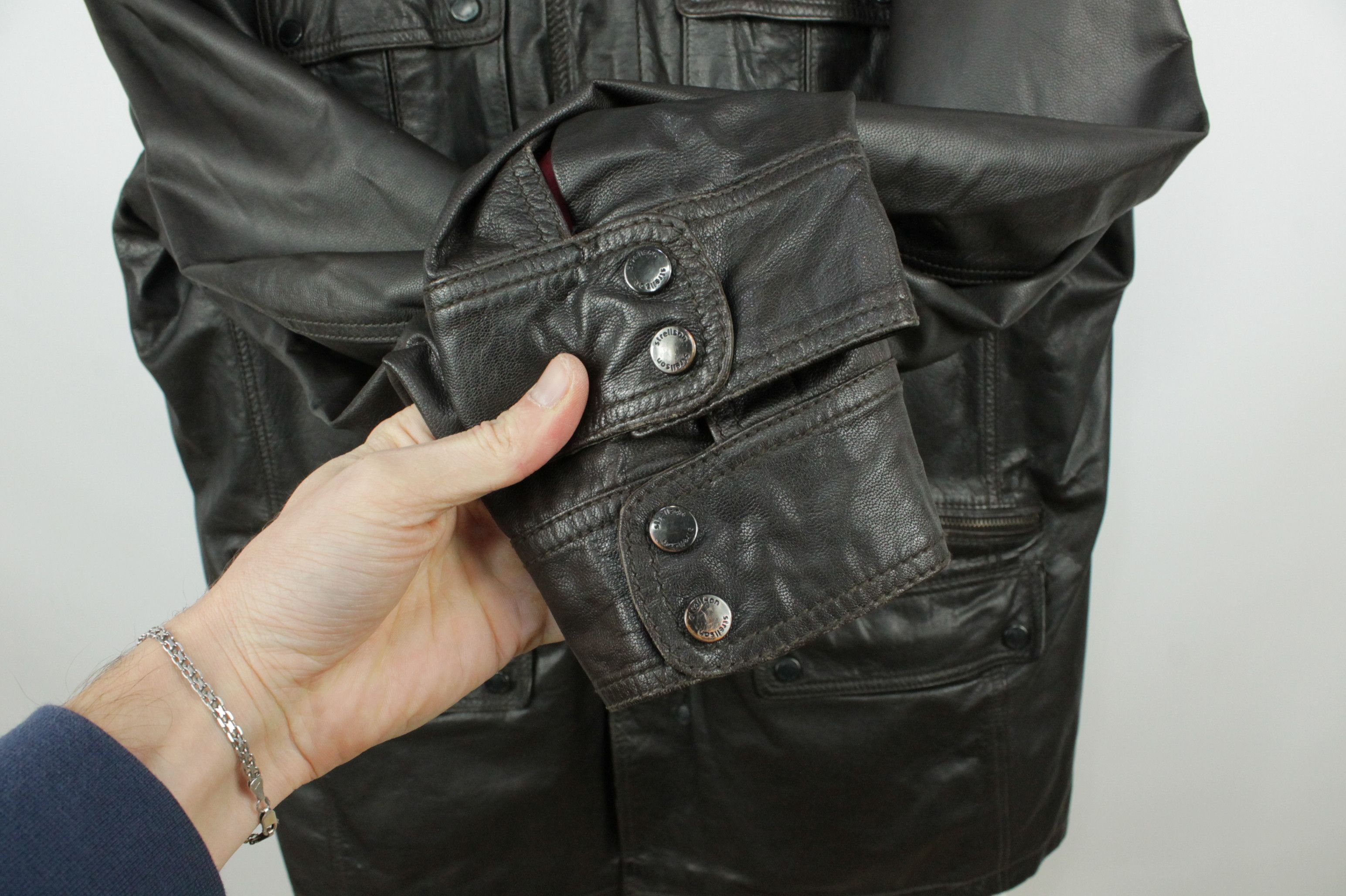 Strellson Strellson Fleetwood Brown Leather Multipocket Jacket Men's Size US XXL / EU 58 / 5 - 6 Thumbnail
