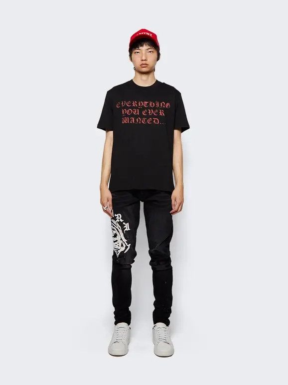 Amiri o1mle1224 Everything Short Sleeve T-Shirt in Black & Red Size US L / EU 52-54 / 3 - 2 Thumbnail