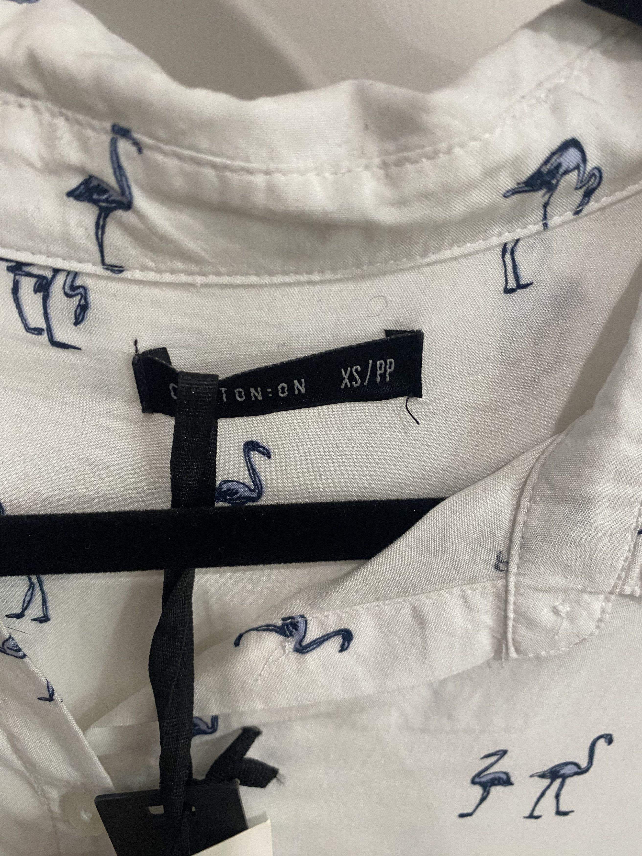 Cotton On Cotton:On Rebecca Flamingo Navy Long Sleeve Button Up Shirt XS Size US XS / EU 42 / 0 - 2 Thumbnail