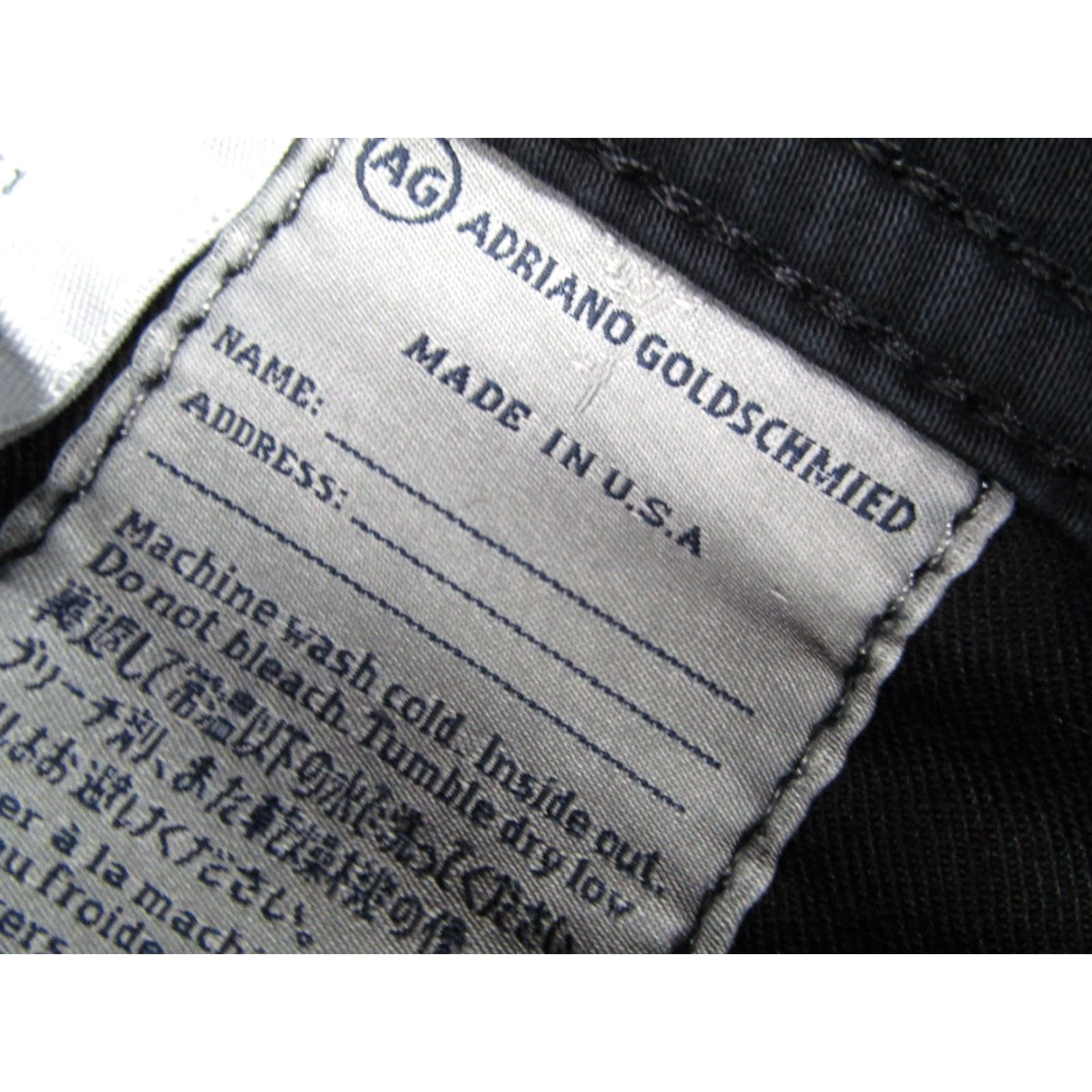 Denime ADRIANO GOLDSCHMIED Jeans Mens 34 Black PROTEGE Straight Leg Denim Work 34x34* Size US 34 / EU 50 - 5 Thumbnail