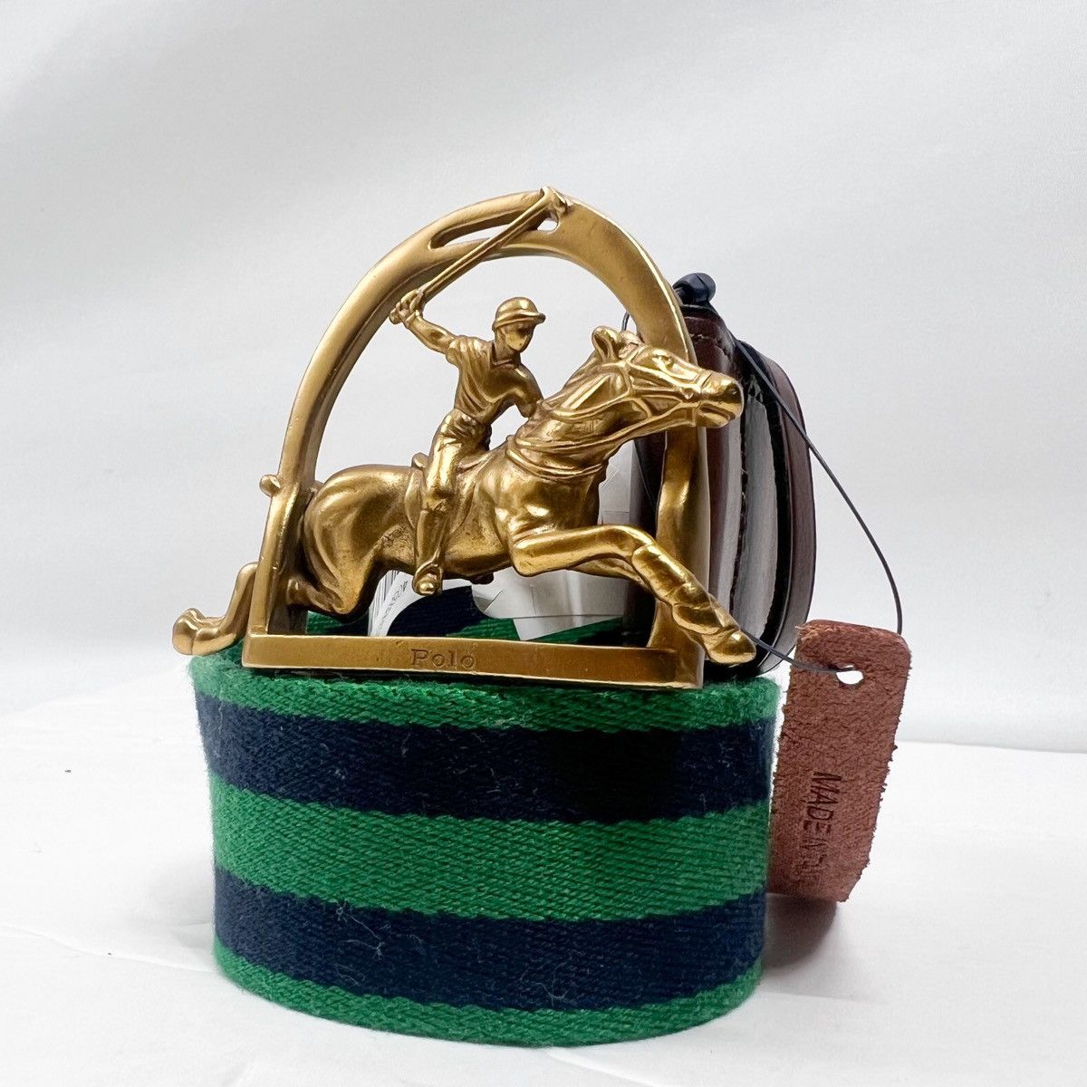 Polo Ralph Lauren Polo Ralph Lauren EQUESTRIAN BUCKLE Striped Belt Size 36 - 2 Thumbnail