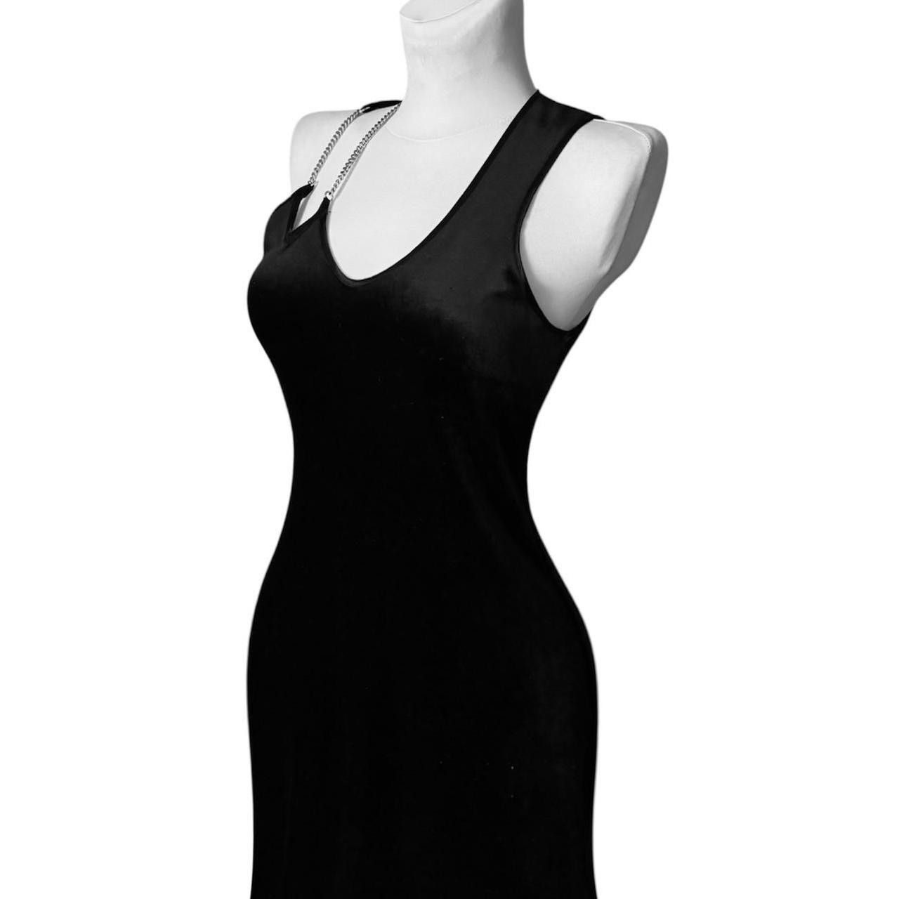 Vintage Iconic black velvet dress with chain details on the strap Size M / US 6-8 / IT 42-44 - 4 Thumbnail