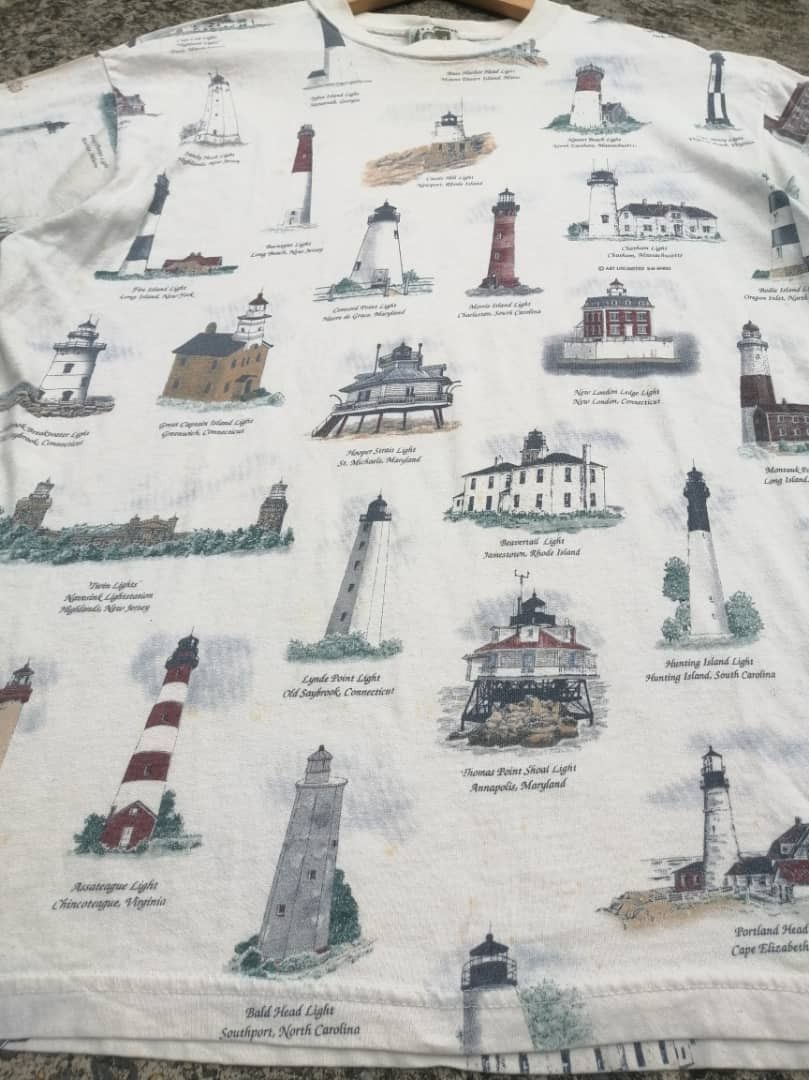 Vintage Vintage Light Houses Art Tee Size US M / EU 48-50 / 2 - 10 Thumbnail