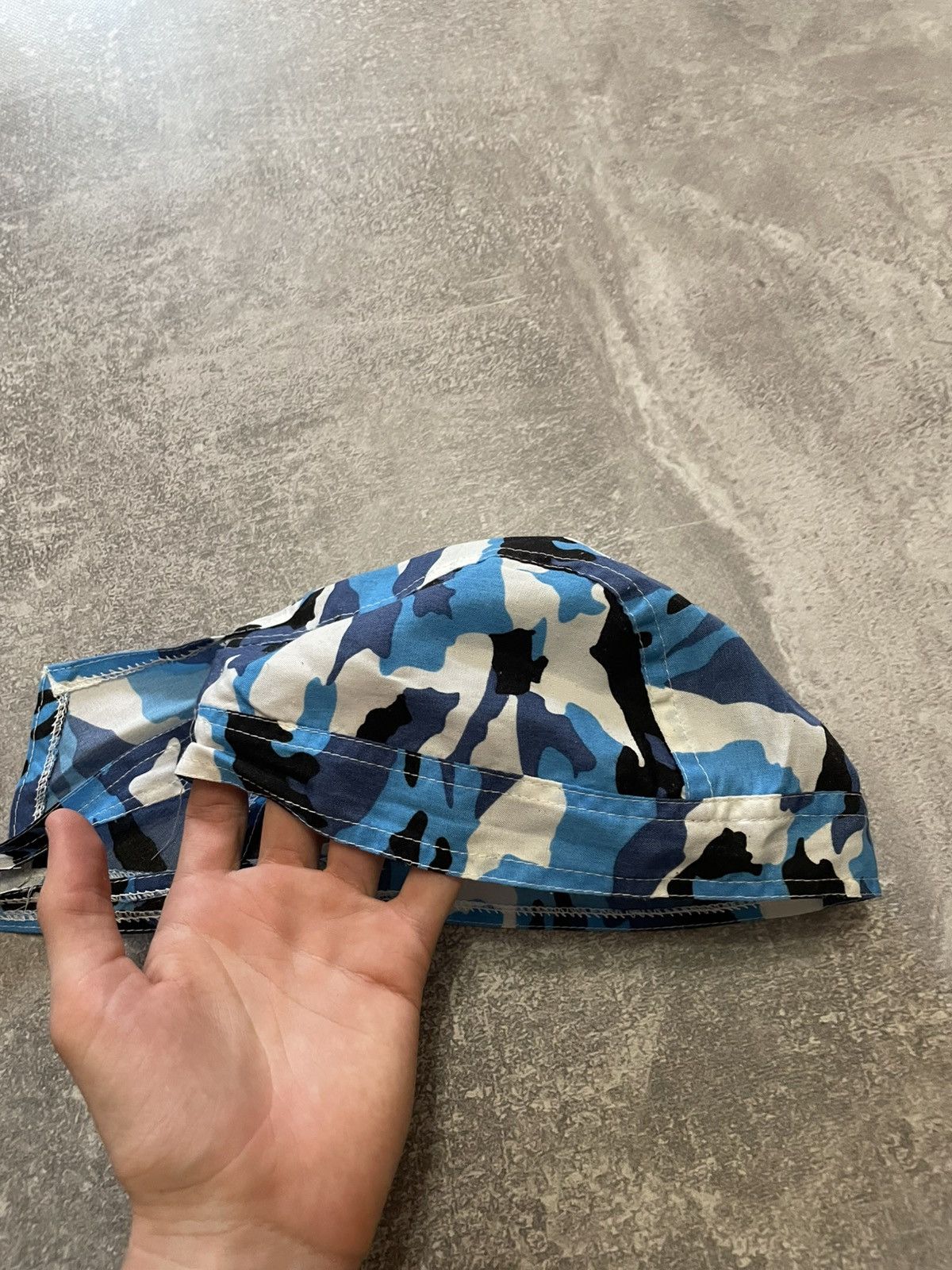 Vintage Blue Camo Durag Hat Y2K Size ONE SIZE - 5 Thumbnail