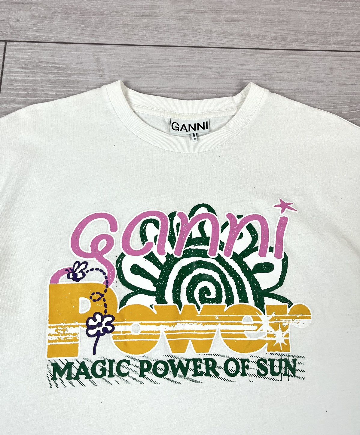 Ganni Ganni Future Heavy Cotton White T Shirt Size M / US 6-8 / IT 42-44 - 5 Thumbnail