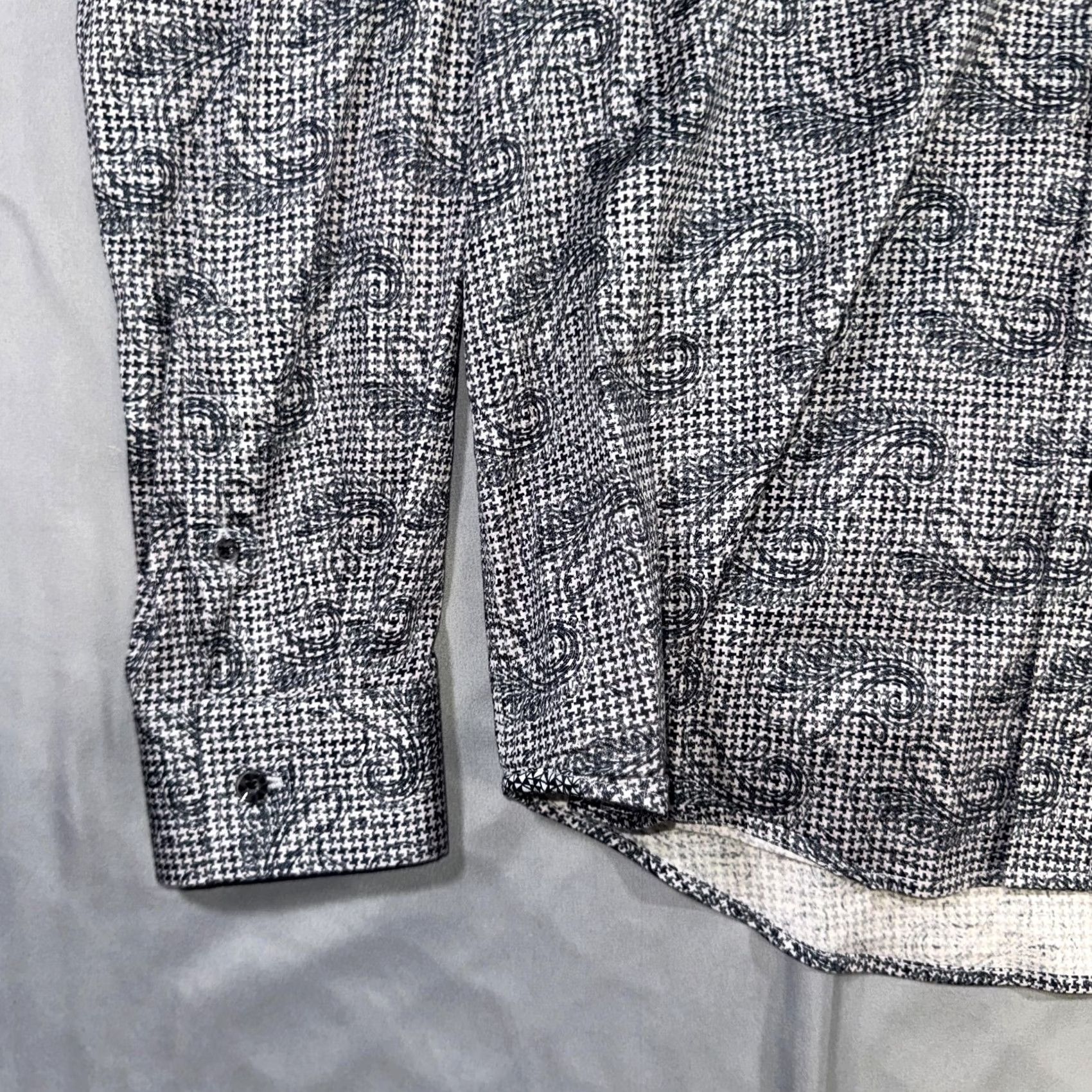 Robert Graham Robert Graham Shirt Mens XL Gray Paisley Tailored Fit Long Sleeve Button Up Size US XL / EU 56 / 4 - 6 Thumbnail