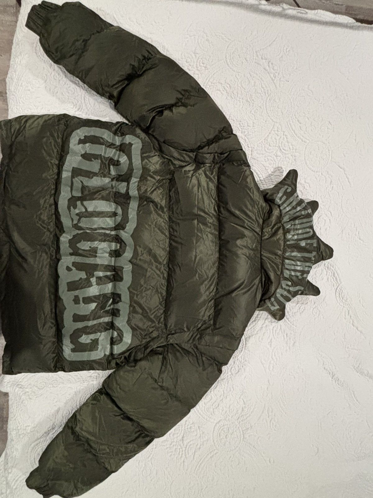 Glocler Flare Collar Puffer Jacket (Olive)