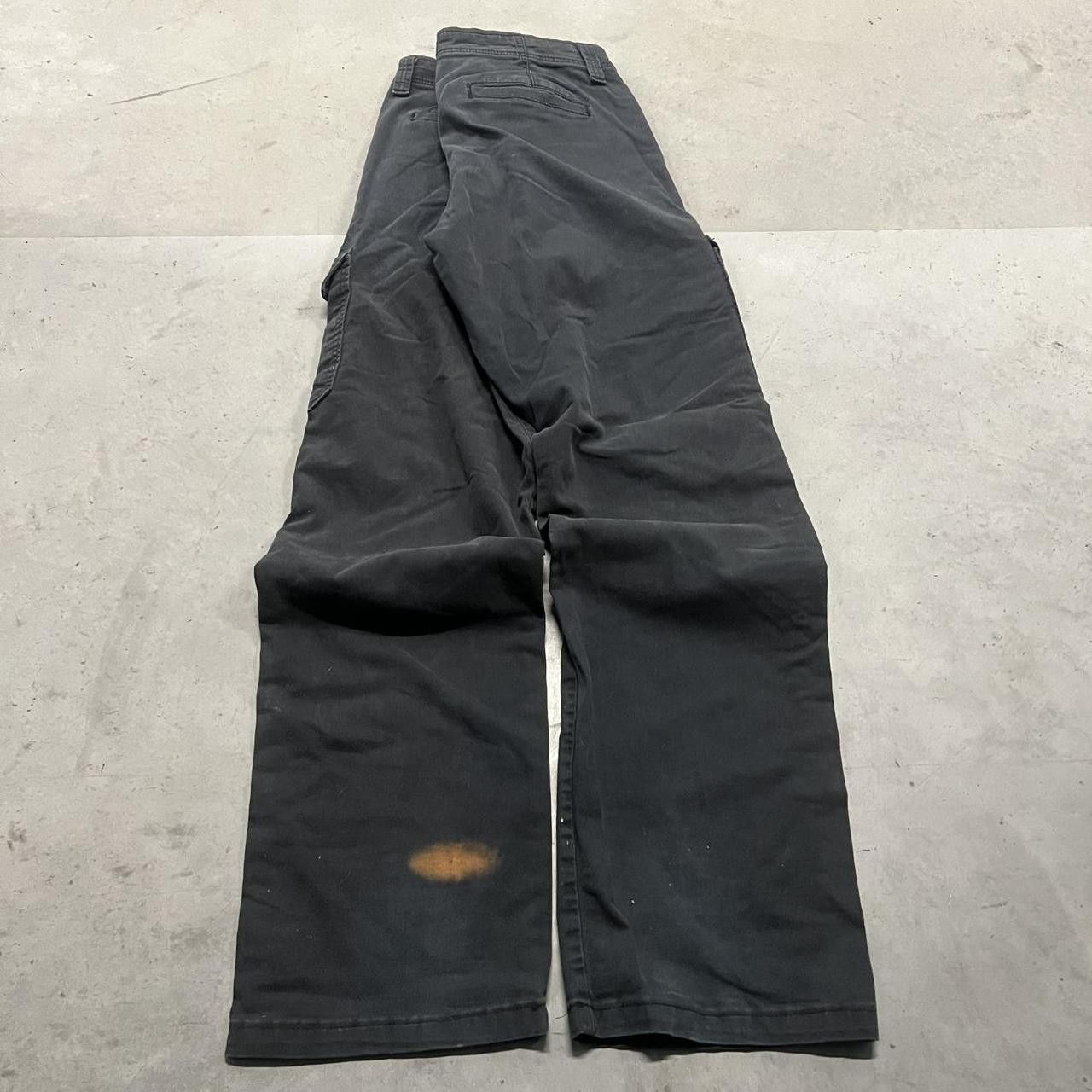 Japanese Brand × Vintage Crazy Vintage Y2K Black Relaxed fit Bleach Cargo pants! Size US 30 / EU 46 - 4 Thumbnail