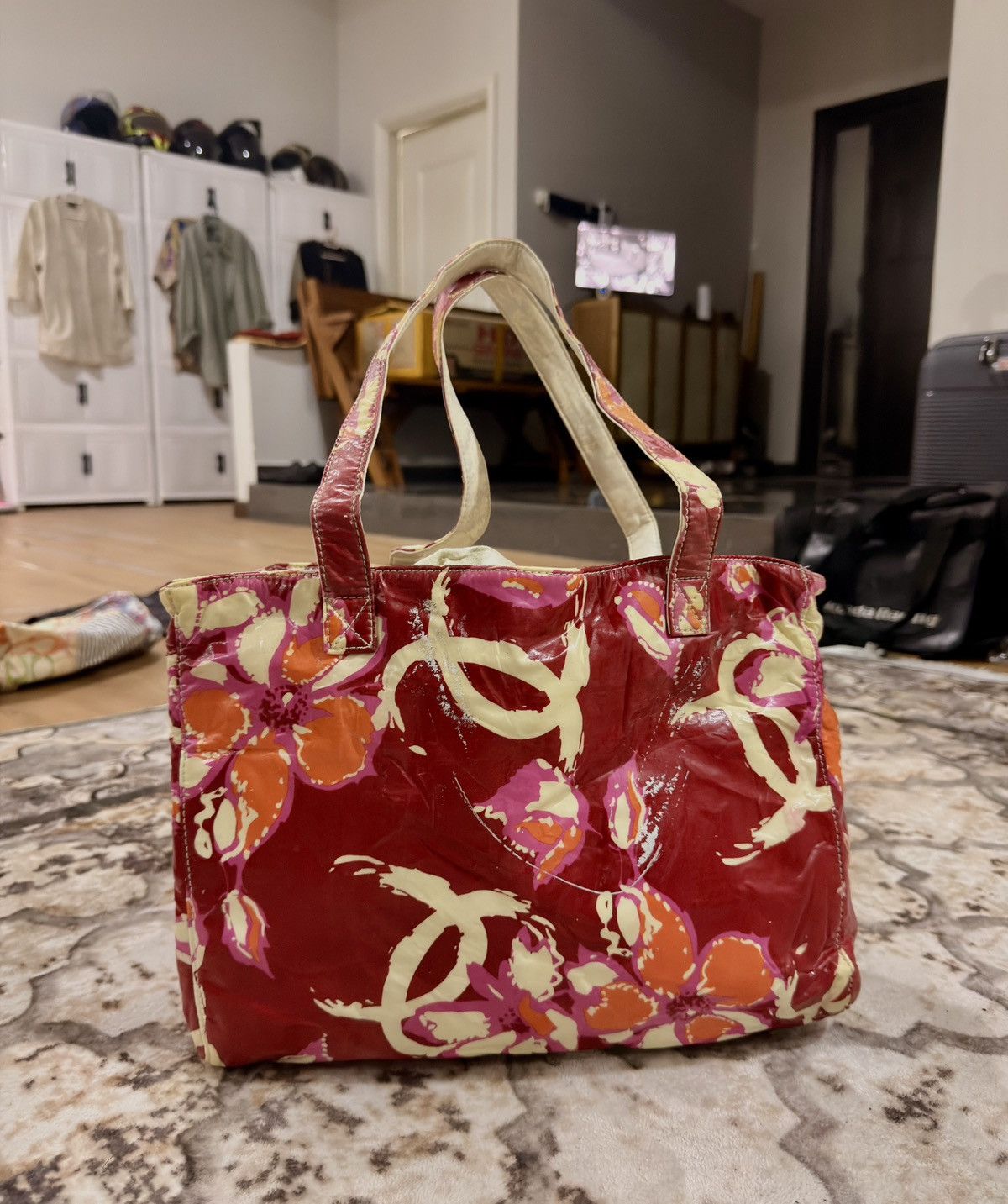 Chanel Chanel Vintage Early 2000s Nylon Floral Camellia Tote Size ONE SIZE - 11 Thumbnail