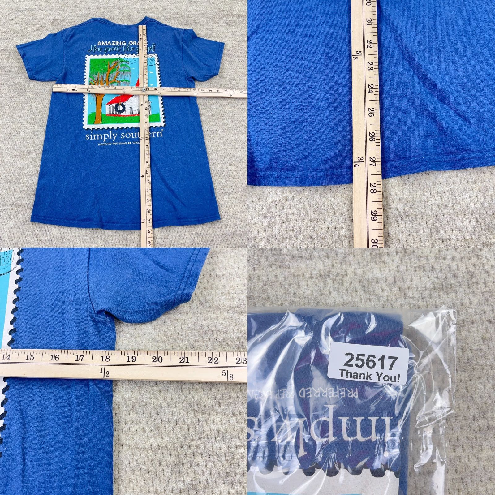 Vintage Simply Southern Shirt Women M Blue Tee Church Christian God Religion Shirt Size M / US 6-8 / IT 42-44 - 8 Thumbnail