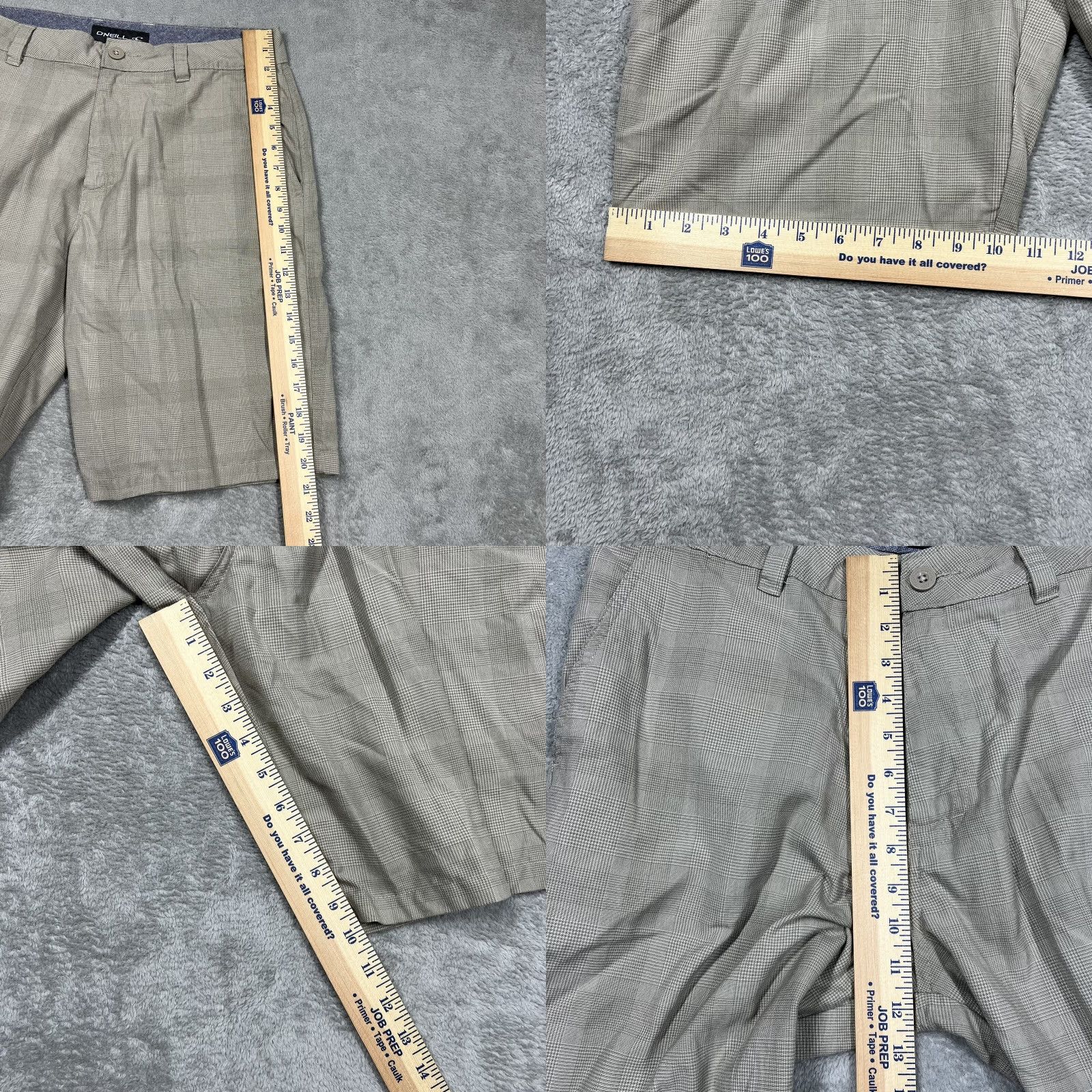O'Neill O'Neill Chino Shorts Men's Size 32 Tan Beige Check Relaxed Fit 9” Inseam EUC Size US 32 / EU 48 - 9 Thumbnail