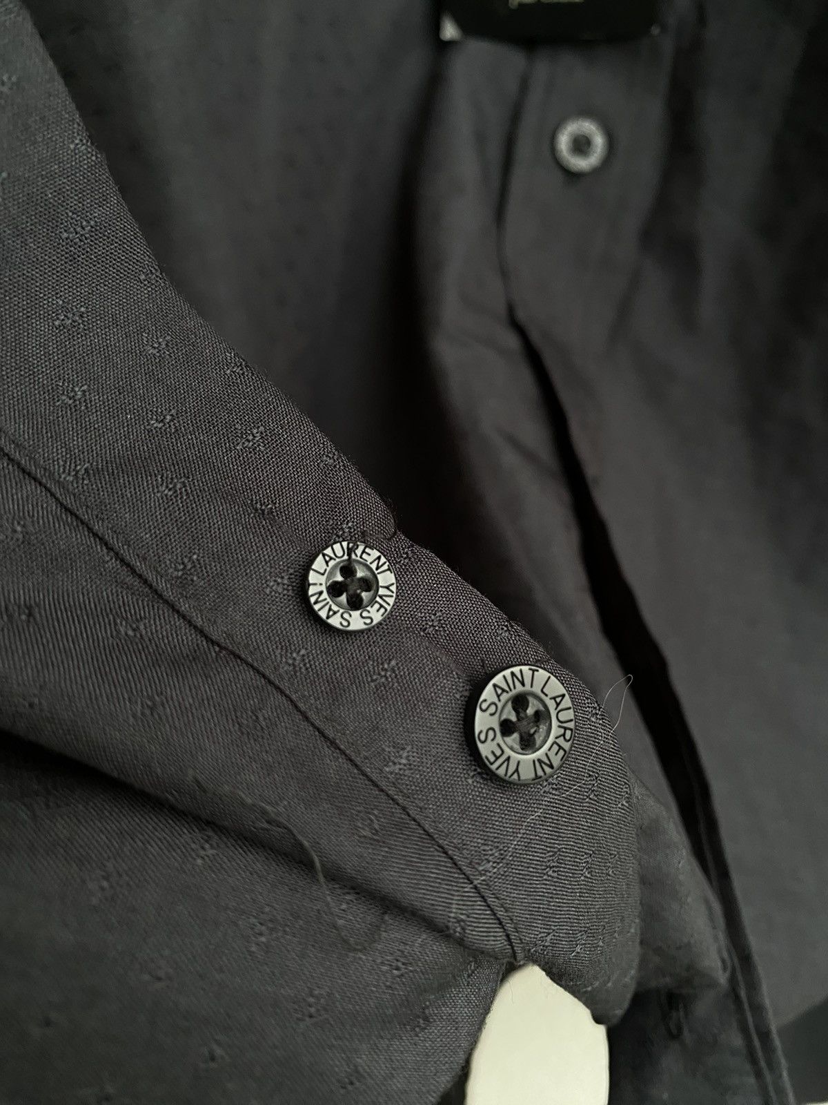 Vintage × Yves Saint Laurent YSL Shirt Dark Grey Cotton Size US XL / EU 56 / 4 - 8 Thumbnail