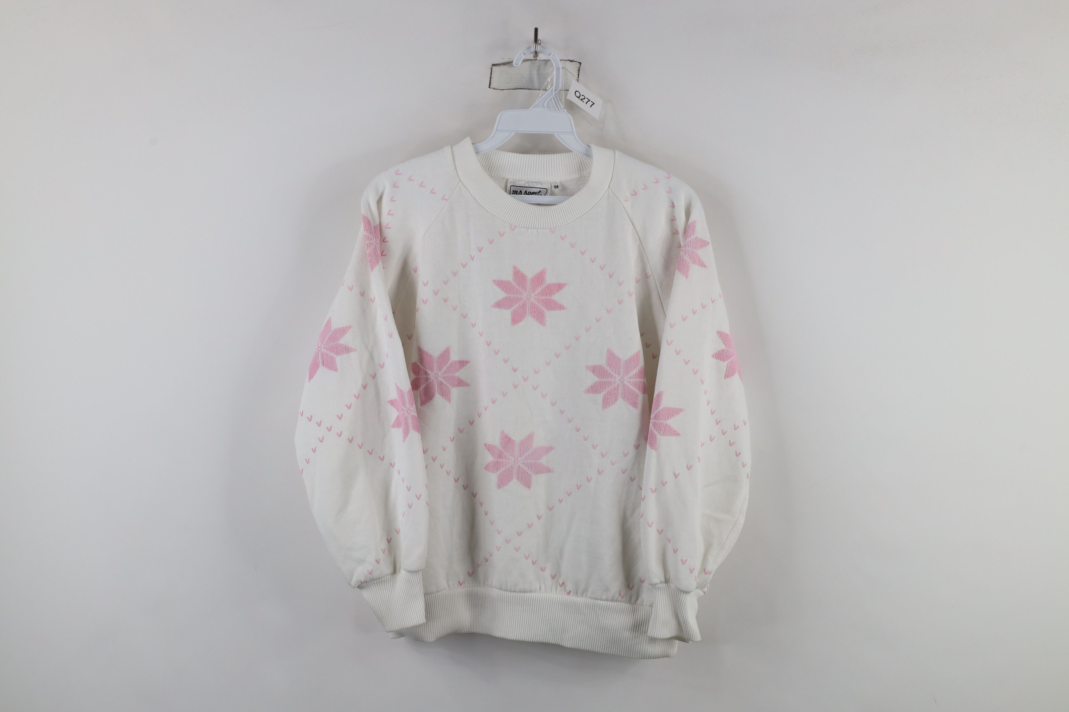 Vintage Vintage 90s Streetwear Snowflake Puffy Sweatshirt White Size M / US 6-8 / IT 42-44 - 1 Thumbnail